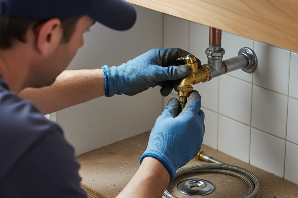 Shutoff valve and fitting work during Burst Pipe Repair in Lapoint